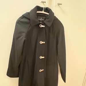London Fog Women's Black Trench Coat Size SMALL